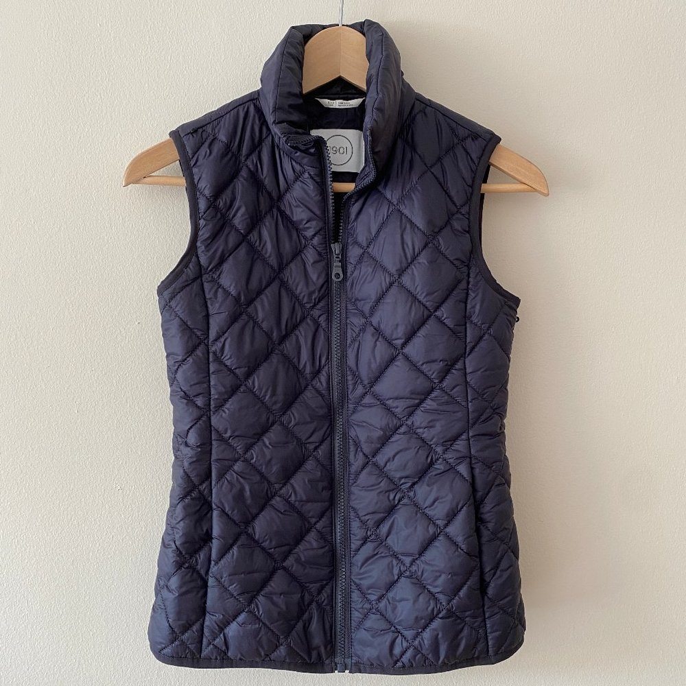 1901 Quilted Zip Front Vest Pockets Petite